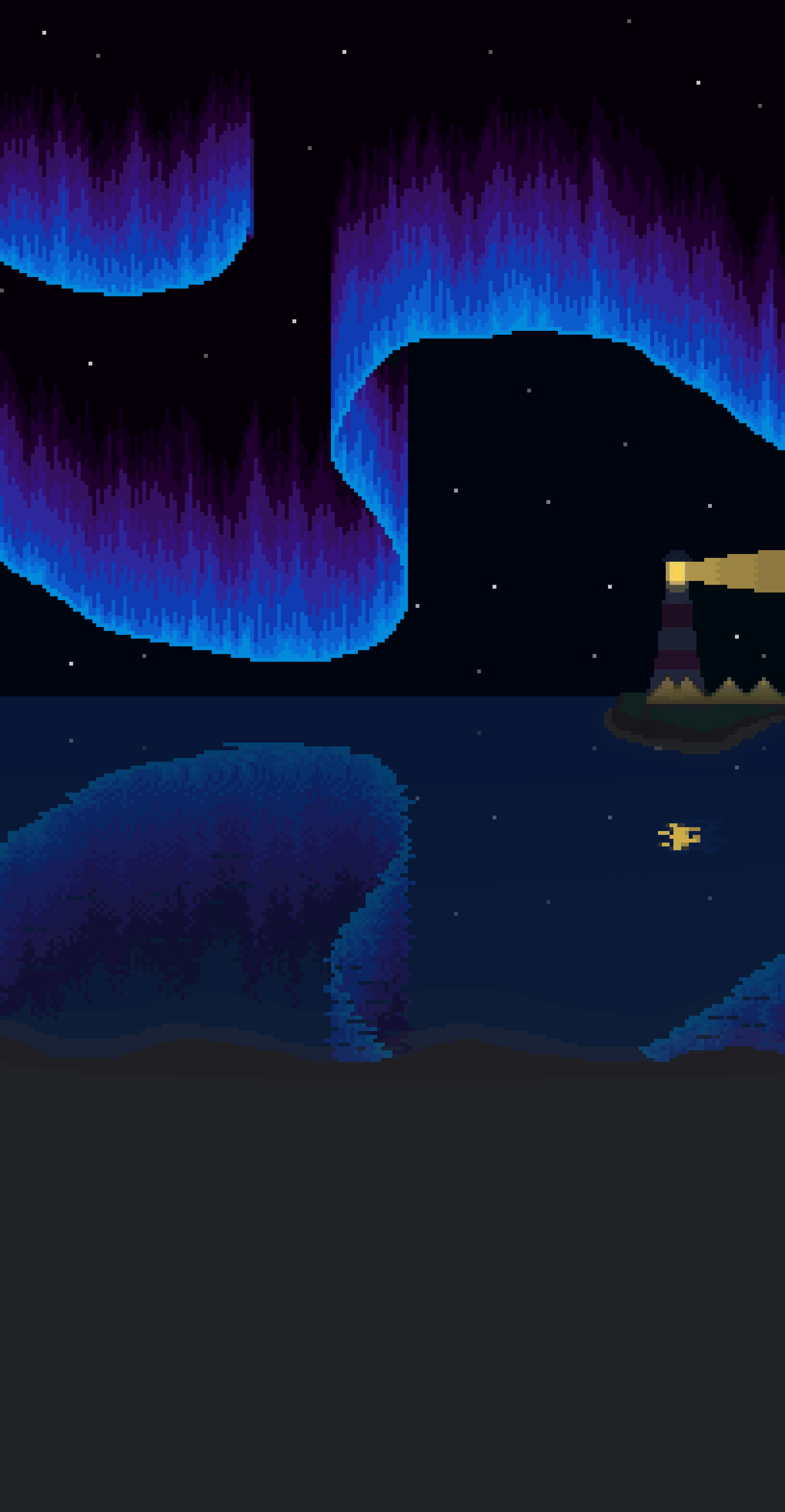 Pixelate Summer Beach Aurora vertical